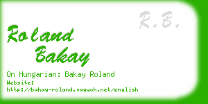 roland bakay business card